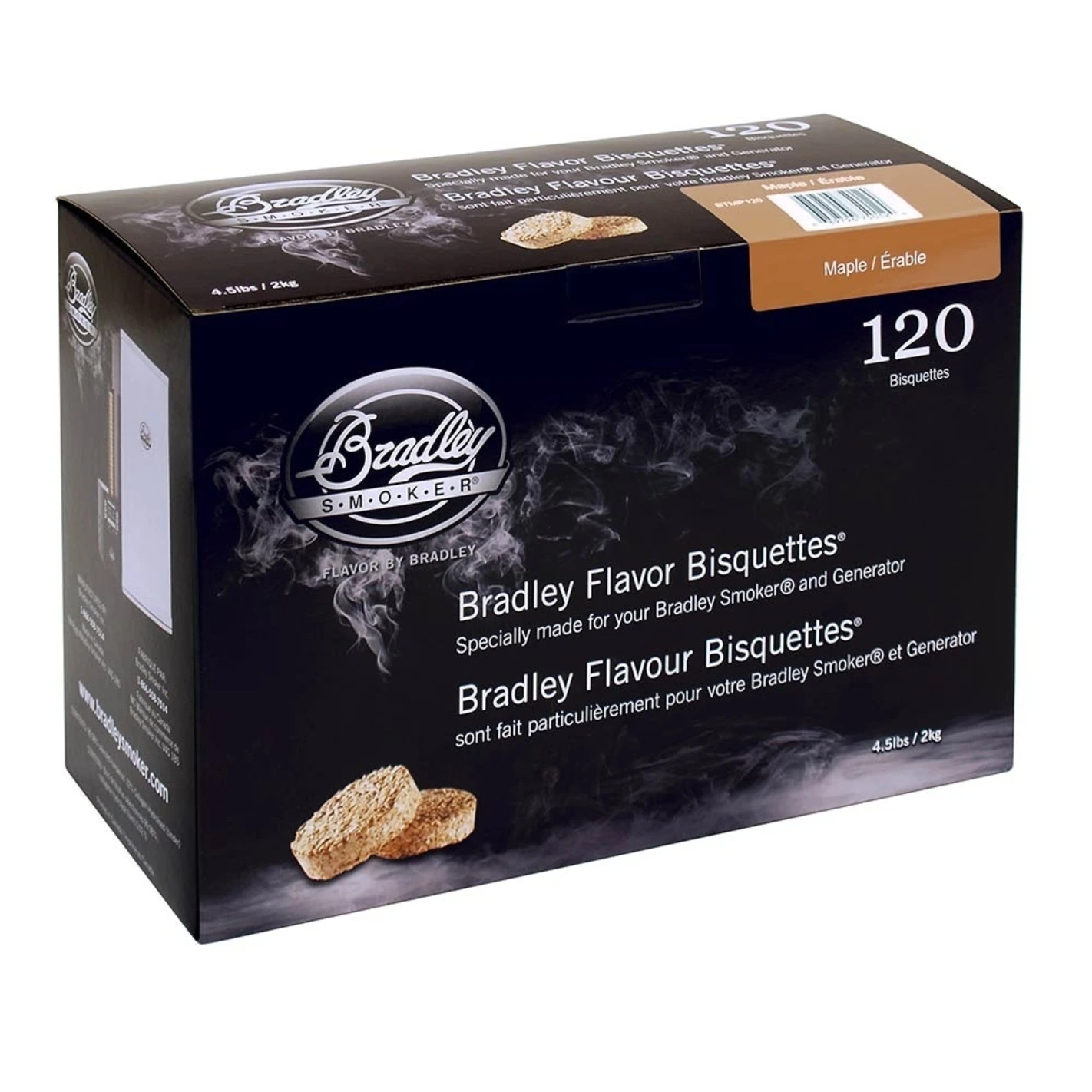 Boîte 120 Bisquettes Erable - Bradley Smoker