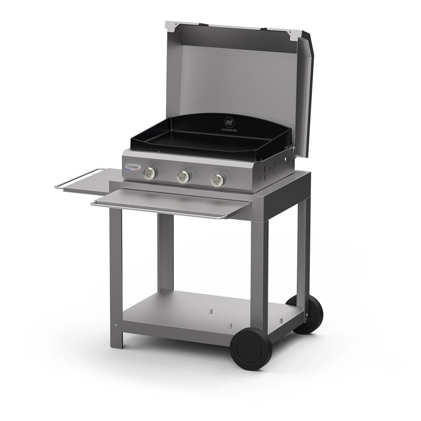 Combo Plancha Gaz Amalia Silver Edition 360 (capot + Chariot) - Le Marquier