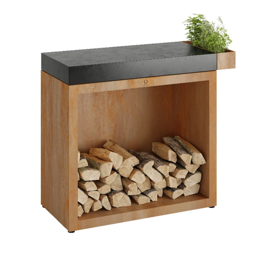 Billot Corten Et Céramique 90 Cm - Ofyr