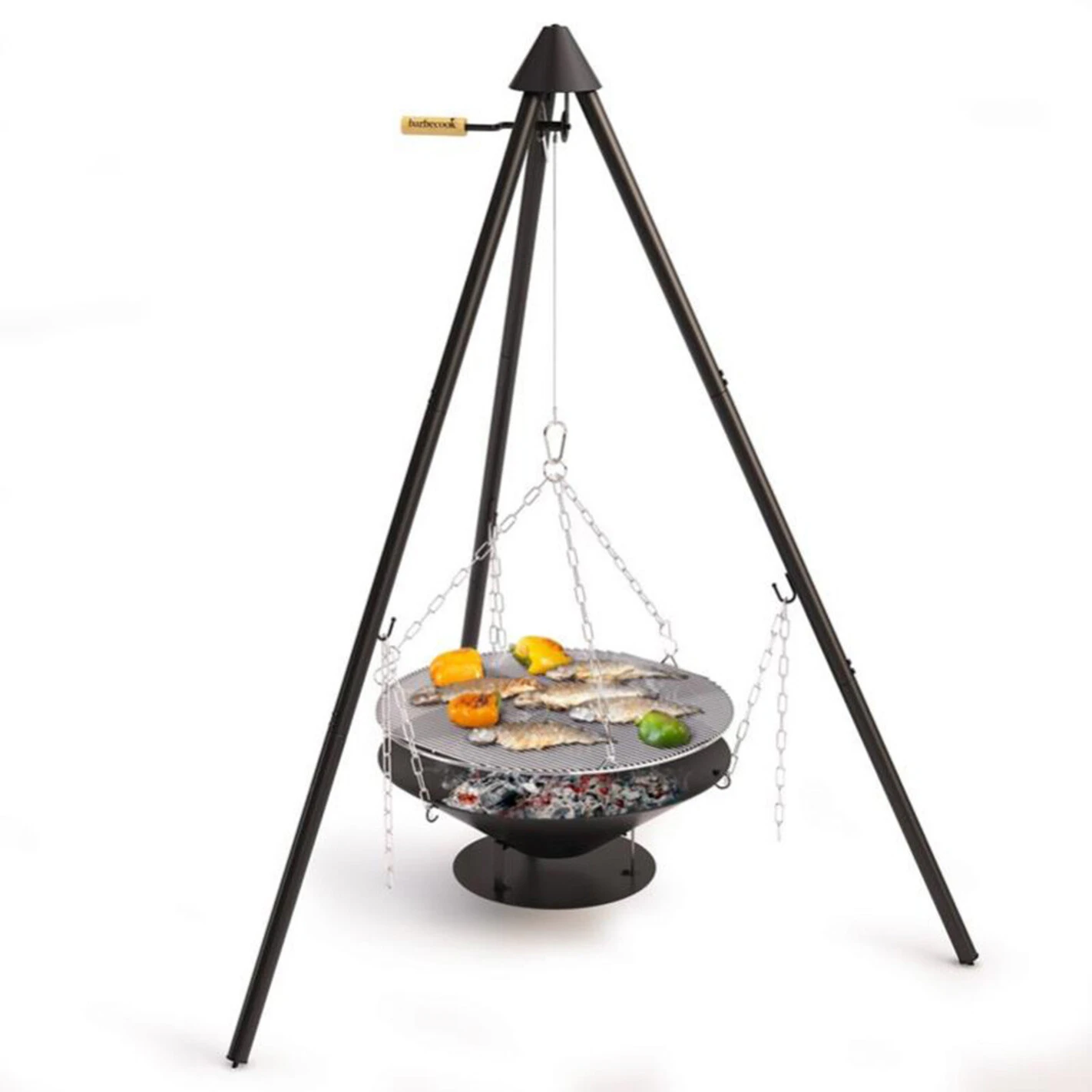 Brasero Junko ø60 Cm Fonte + Trépied + Grille Acier Chromé + Housse - Barbecook – Image 2