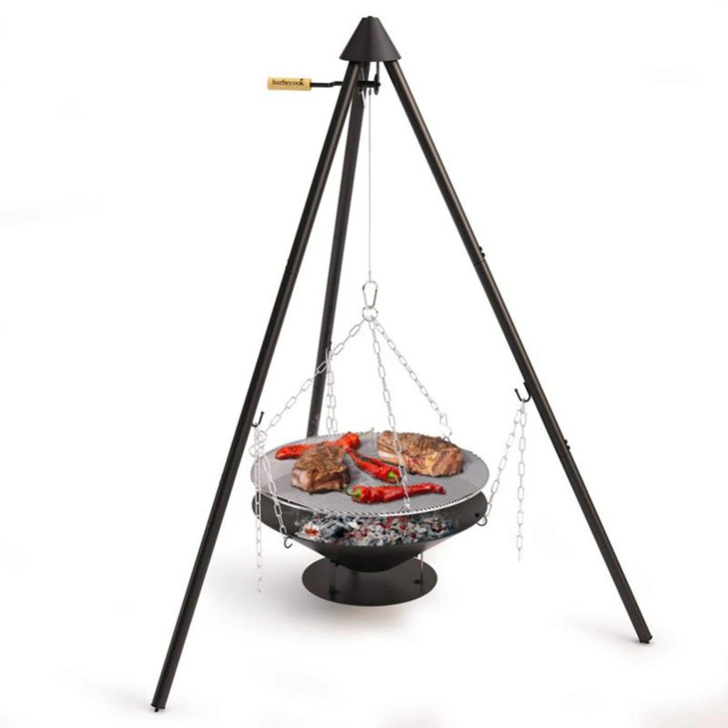 Brasero Junko ø60 Cm Fonte + Trépied + Grille Acier Chromé + Housse - Barbecook – Image 3