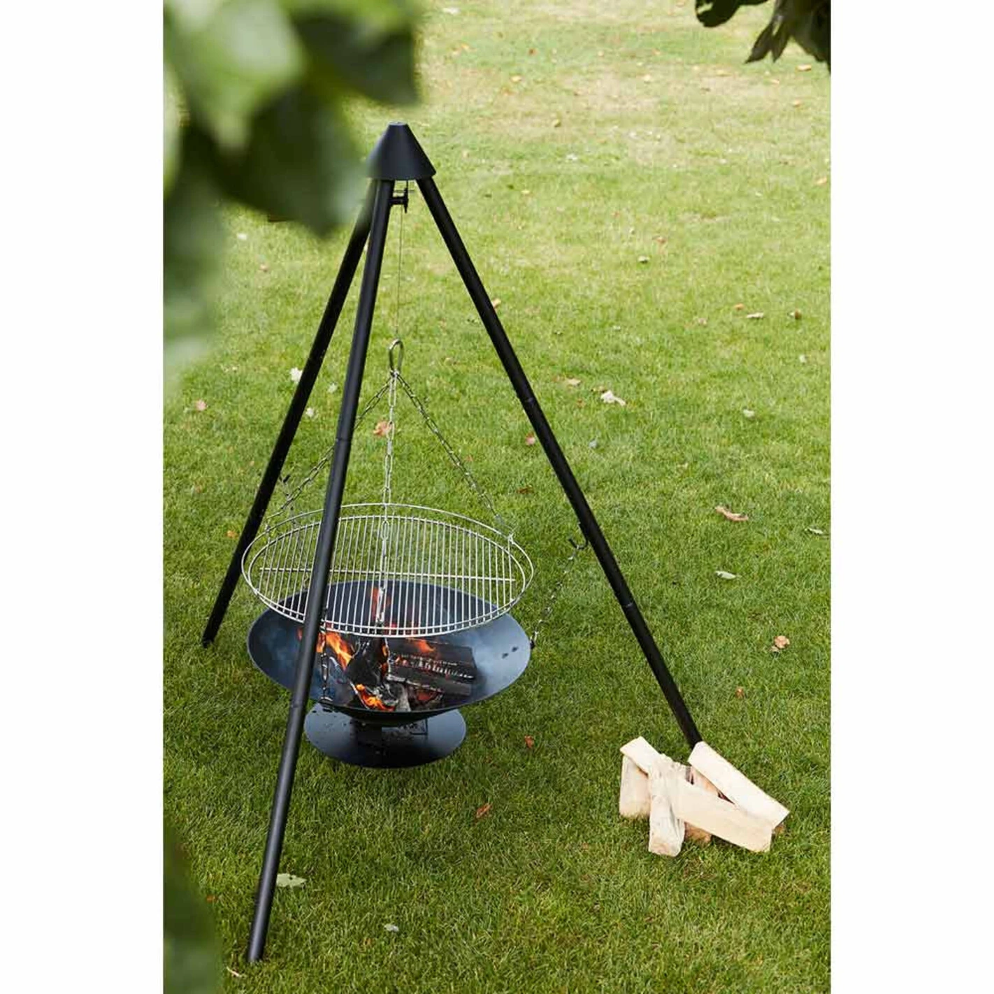 Brasero Junko ø60 Cm Fonte + Trépied + Grille Acier Chromé + Housse - Barbecook – Image 4