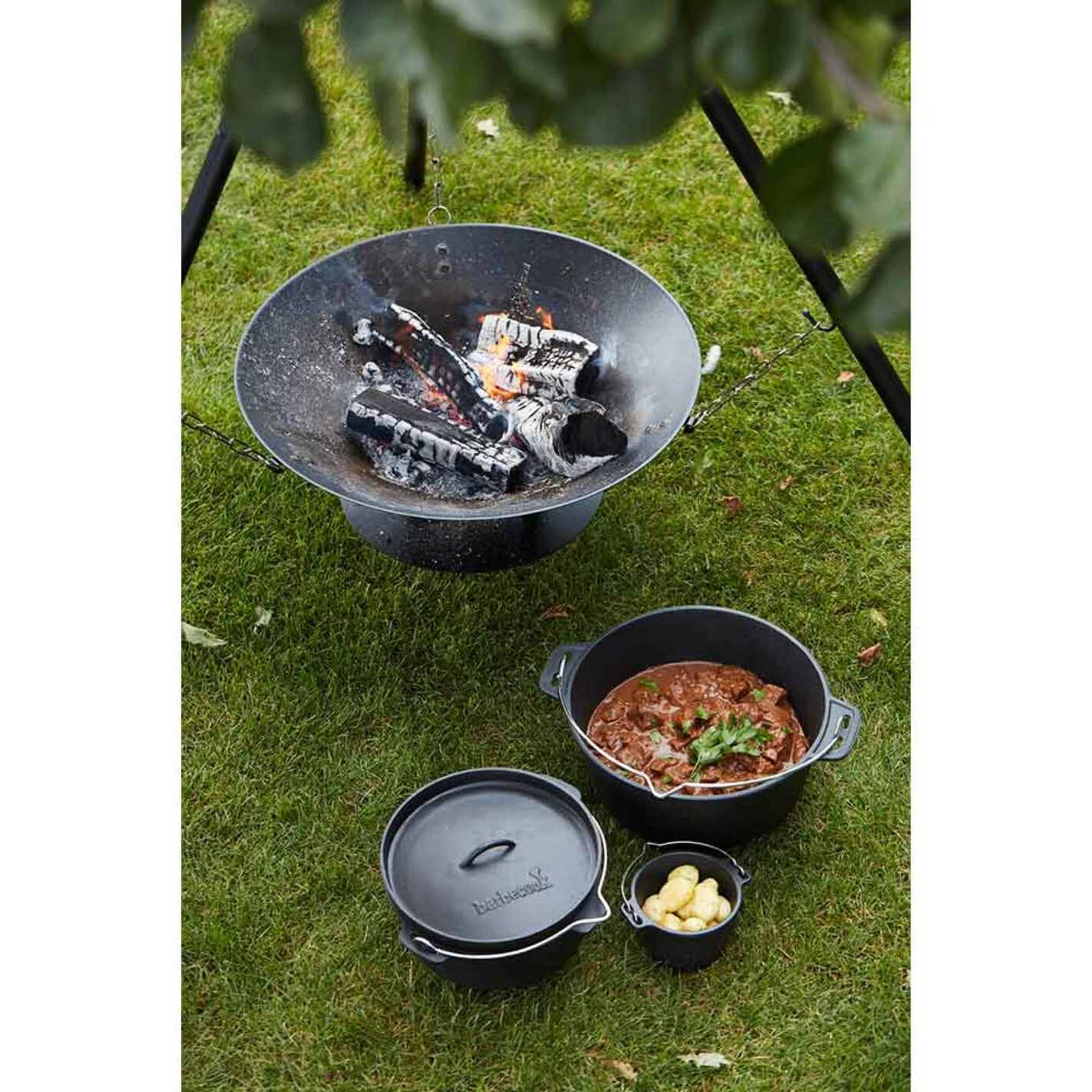 Brasero Junko ø60 Cm Fonte + Trépied + Grille Acier Chromé + Housse - Barbecook – Image 5