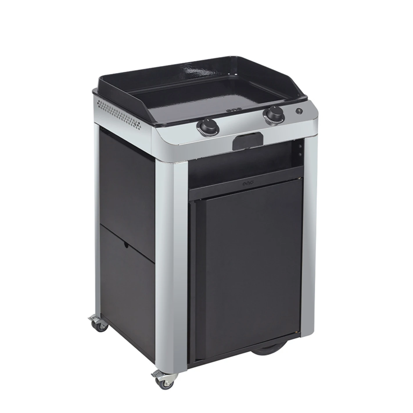 Combo Plancha Gaz Fusion 60 Inox Marin 2 Brûleurs Avec Chariot - ENO – Image 4