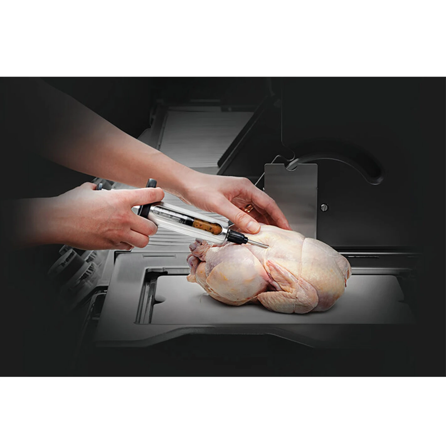 Seringue à Marinade Inox 2 Aiguilles + 2 Brosses - Napoleon – Image 2