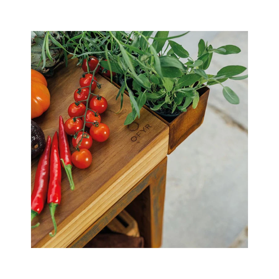 Billot Corten Et Bois De Teck 90 Cm - Ofyr – Image 4