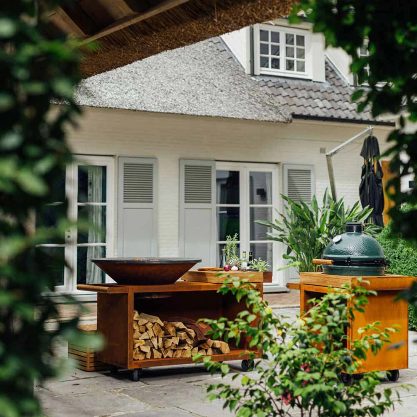 Brasero Plancha Island Corten PRO 100 Bois De Teck + Housse - Ofyr – Image 5