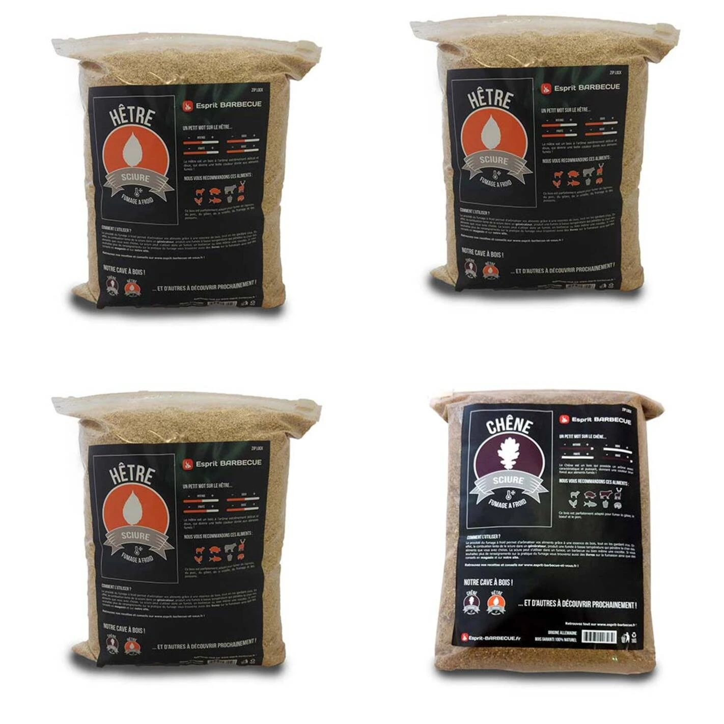 Pack Sciure Pour Fumoir 3 Kg Hêtre + 1 Kg Chêne - Esprit Barbecue