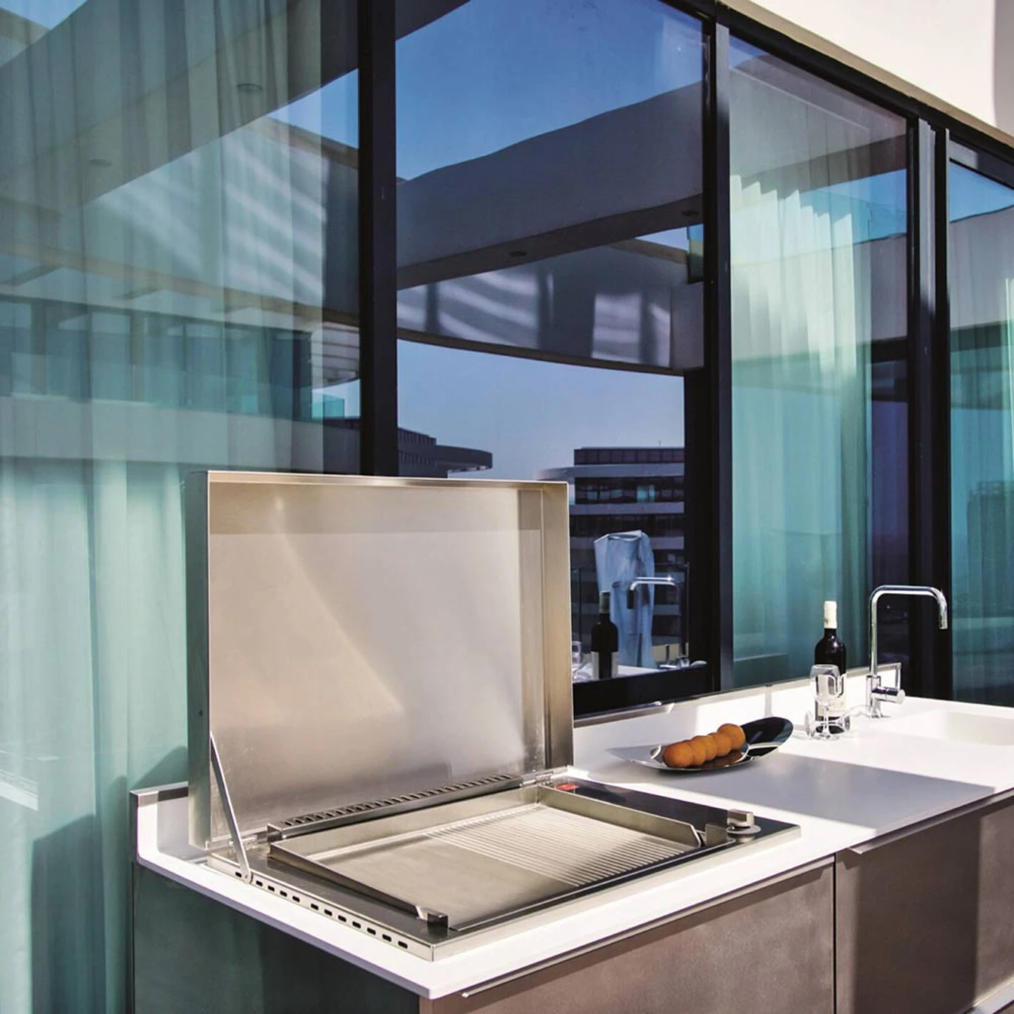 Plancha Gaz Encastrable Oasi 80 Mix Lisse Rainurée - Planet – Image 5