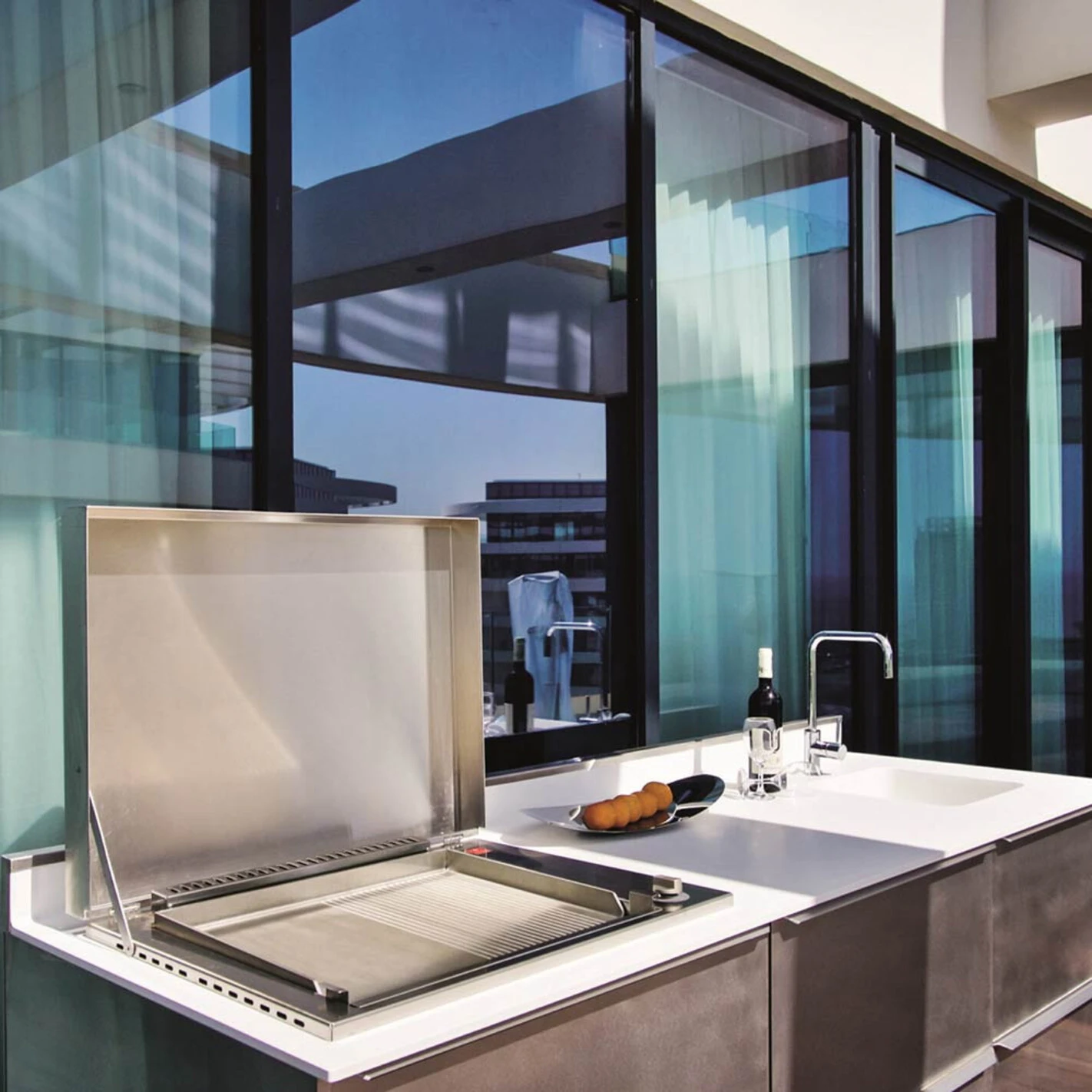 Plancha Gaz Encastrable Oasi 55 Lisse Rainurée - Planet – Image 4