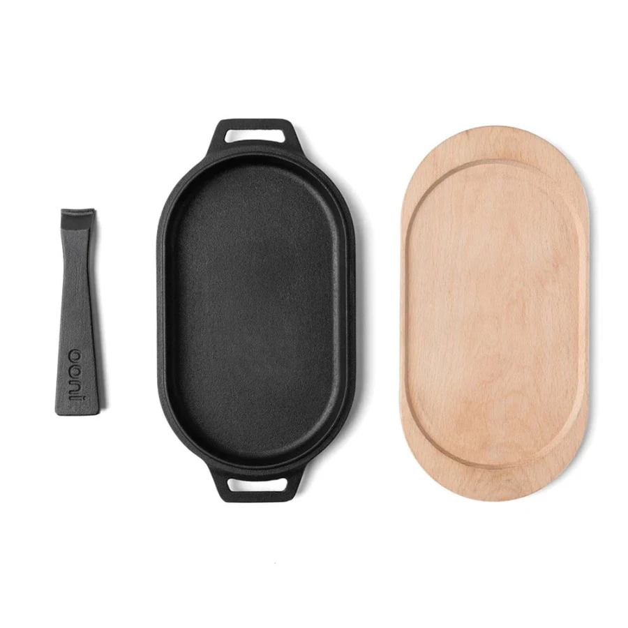 Poêle Ovale Fonte + Manche Amovible + Base En Bois - Ooni – Image 4