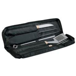 Set 5 Ustensiles Bambou Pour Barbecue Avec Sacoche - Campingaz