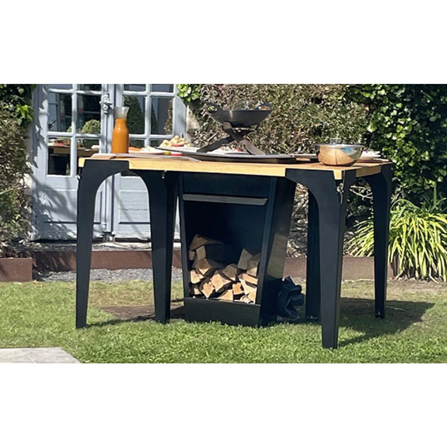 Tables Acacia En L (x2) Pour Brasero Plancha - Le Gooker – Image 2